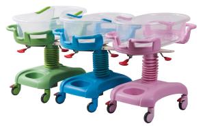 China Weighing ABS 980MM Infant Hospital Bed With Individual Brake wholesale