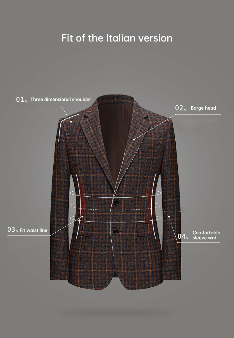 2022 Autumn and Winter Men's Casual Suit Jacket in Pure Wool Imported from Australia