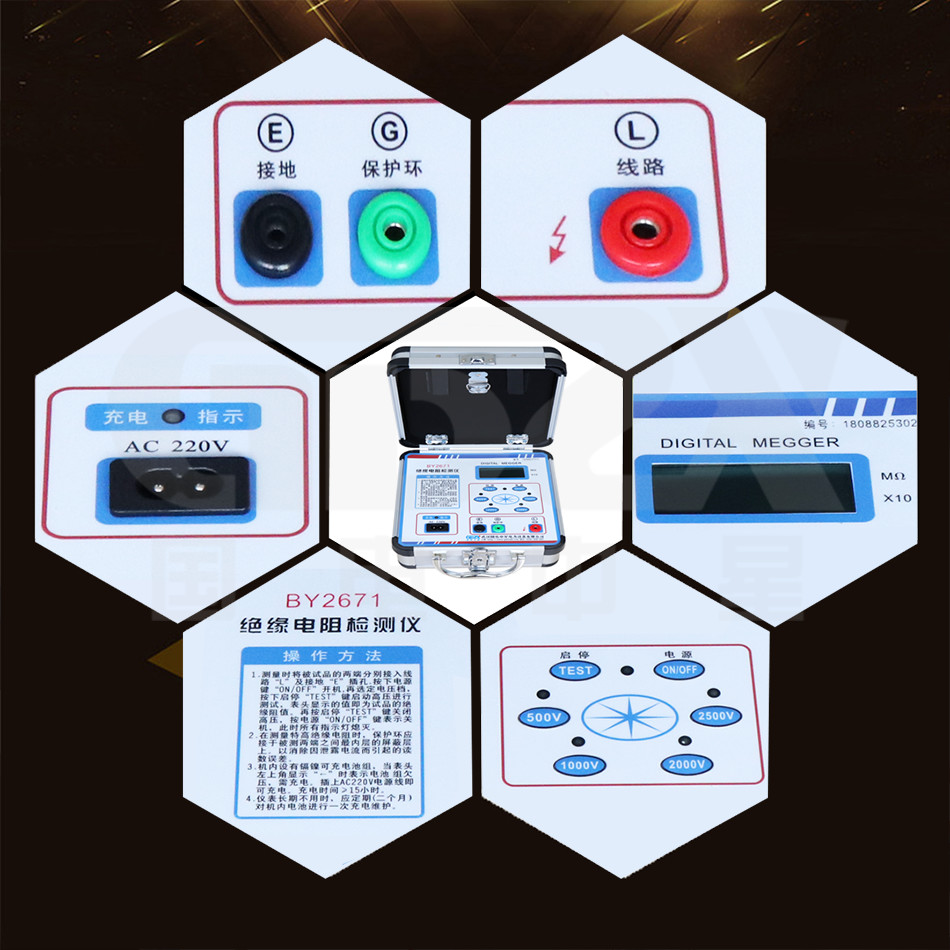 High Performance Digital High Voltage Insulation Resistance Tester 500V 100V