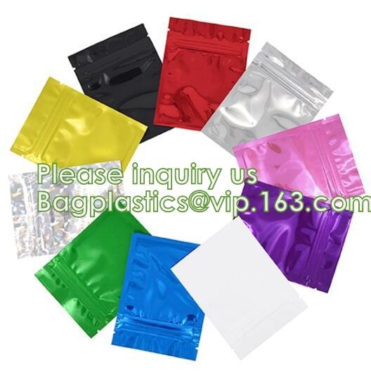 Bagease pack Holographic Film Resealable Zipper Bag Grip Seal Laminated Plastic Bag Shiny Cosmetic packaging jewelry