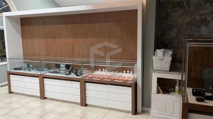 MDF Approval Jewelry Display Showcase Led Lighting Jewelry Shop Counter
