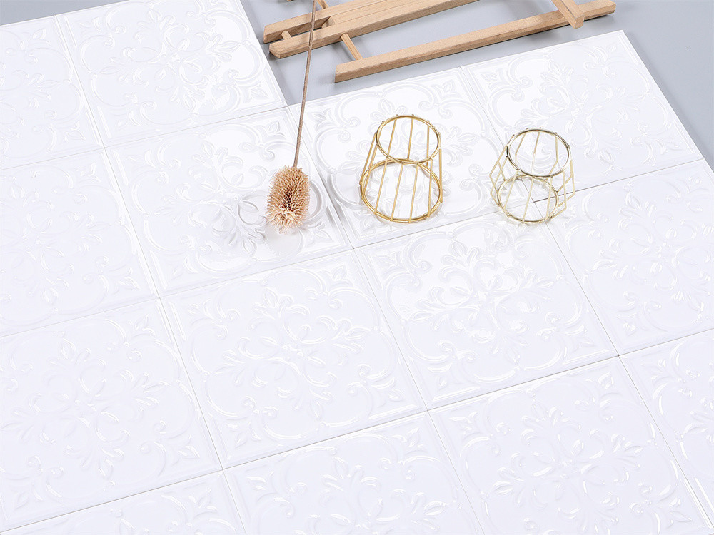 White Durable Ceramic Rustic Floor Tiles 200x200mm For Bathroom And Eco-Friendly Wall Tile For Kitchen