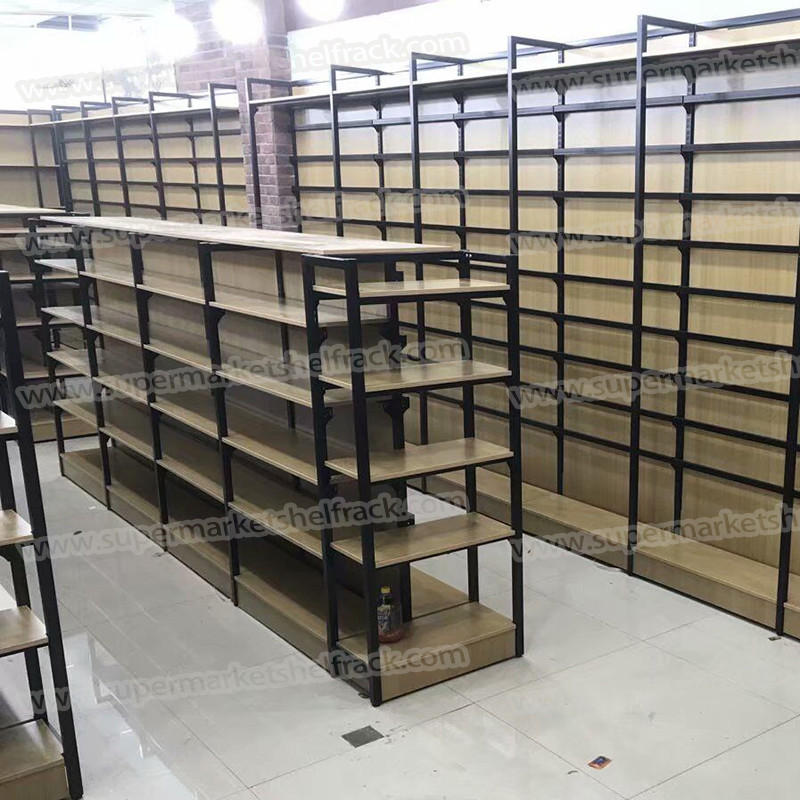 Supermarket Shelves Rack Steel Black Shelf For Store Sets Gondola Shelving