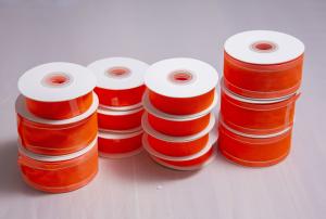China Red 4&quot; Wide Single Face Wired Organza Ribbon wholesale