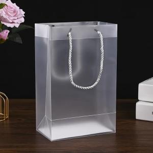 China Transparent PVC Plastic Bag , Customized PVC Tote Bag For Red Wine Packing wholesale