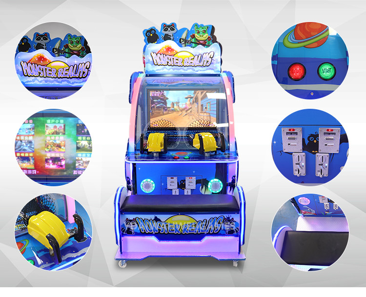 High Revenue Arcade Ticket Machine , Ball Shooting Monster Realms Kids Arcade Machine