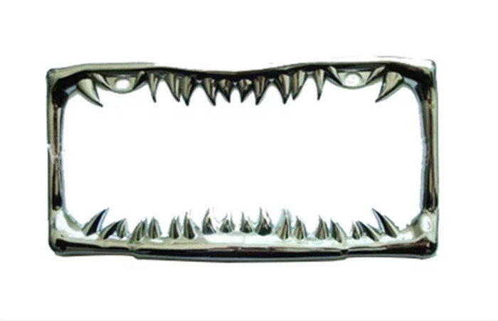 Crocodile Mouth Style Metal License Plate Frames Crack And Corrosion Resistant