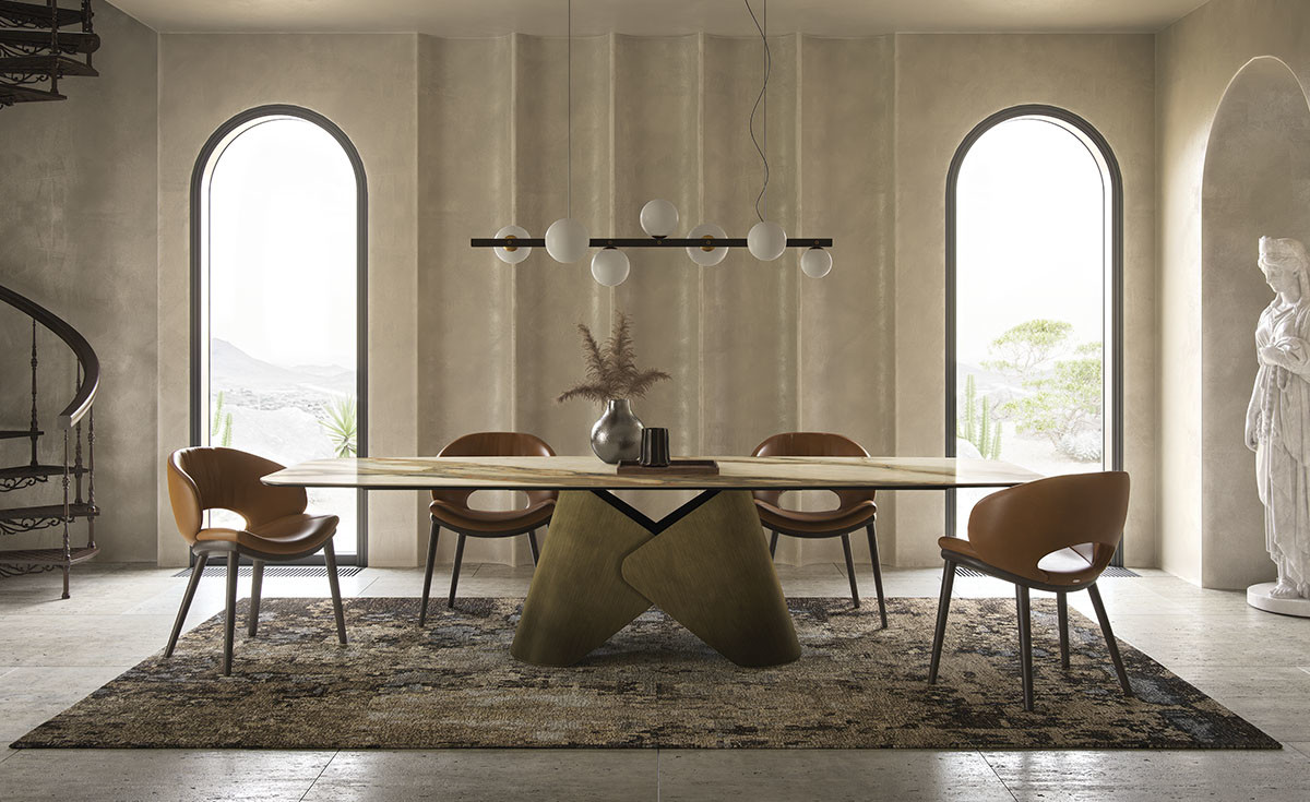 Scratch Resistance Stainless Steel Marble Dining Table With 8 Chairs Contemporary Marble Top