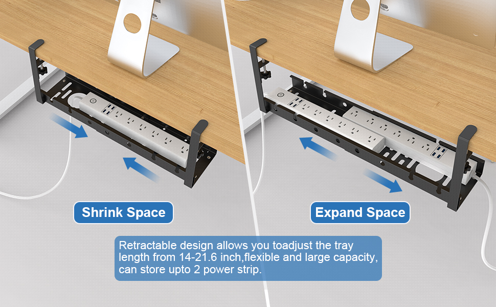 Storage Holders Racks Cable Management Tray with Multifunction Desk Cable Management Tray