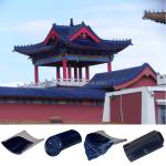 Construction Material Chinese Glazed Roof Tiles Blue Kaolin Clay Villa