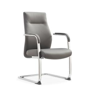 China 68*64*114 Genuine Leather Office Chair Chrome Steel Frame wholesale
