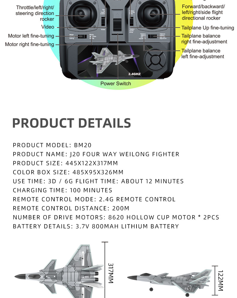 F22 Fighter Airplane Toys 2.4g 4ch RC Airplane Fixed Wing Plane Outdoor Toys Drone Qty/Ctn 18PCS/CTN Controller Battery AA