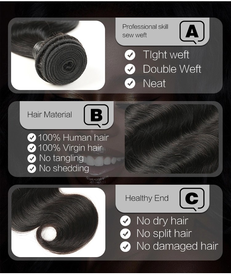 Unprocessed Virgin Human Hair Weave Vendors , 100% Human Hair Bundles
