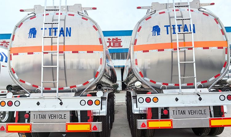 TITAN Large Capacity Aluminum Oil Diesel Fuel Tanker Trailer 3 Axle 4 Compartments for Sale