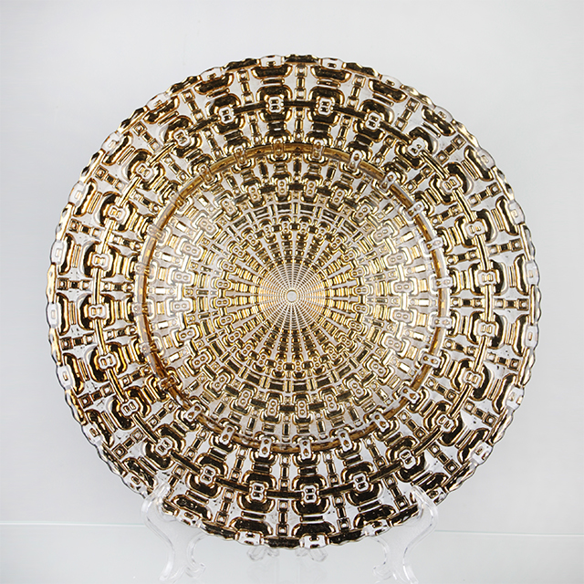 China High Quality Color Decoration Glass Charger Plate for Dinnerware