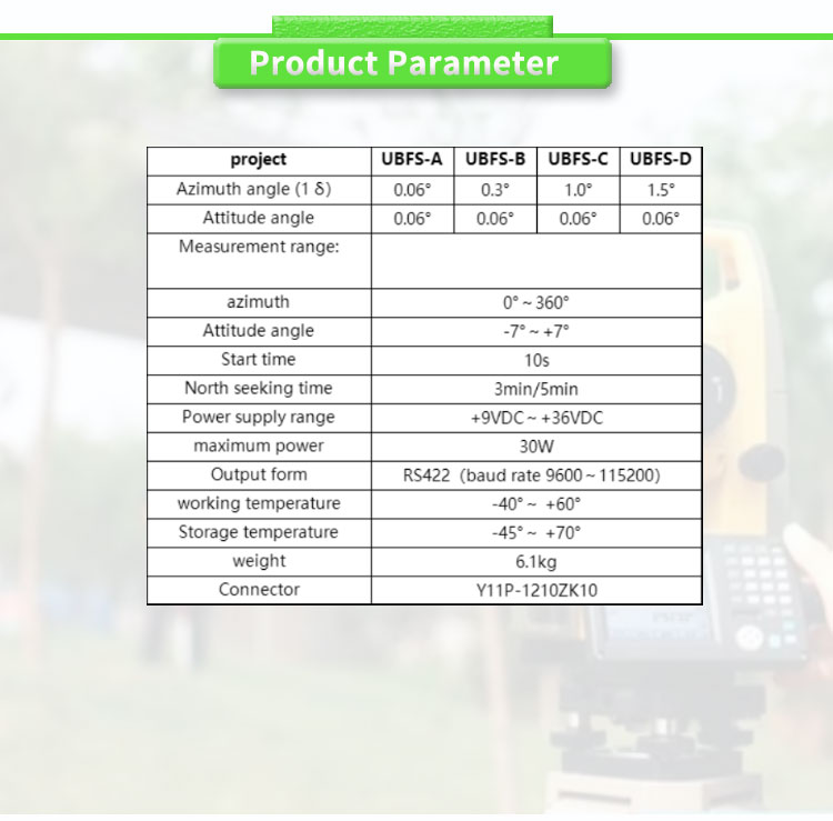 9VDC- 36VDC Power Supply UNIVO UBFS-DY Navigation System Inertial Stable Attitude North Seeking Sensor