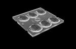 Manufacturer 50x50mm Square 6in1 PC Plastic LED Optical Lens For Muti-Angle Lens