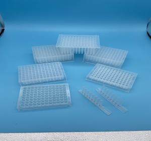 China Pointed Bottom Deep Well PCR Plates 96 Well Transparent Magnetic Sleeve wholesale