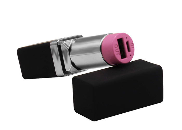 2600mAh Lipstick Charger Plastic Power Bank DC 5V/1A Customization For Gift