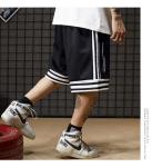 Niche Trend Striped Men Streetwear Shorts Breathable Spandex Basketball Pants