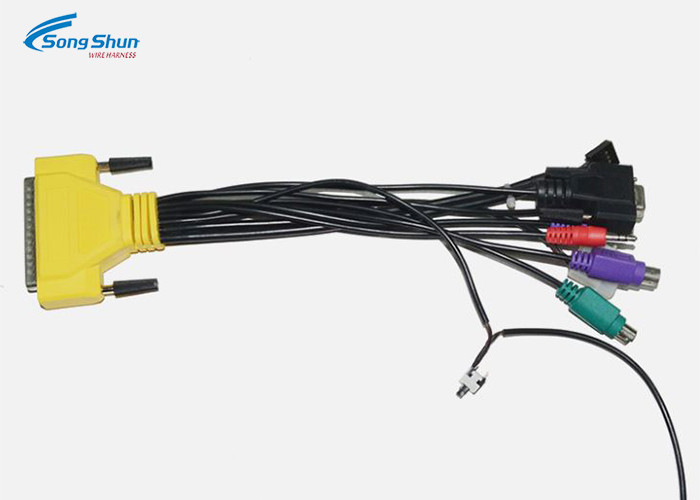Bare Copper VGA D SUB Cable 25Pin 3.5mm DC Dupont 2.54mm Welding Equipment
