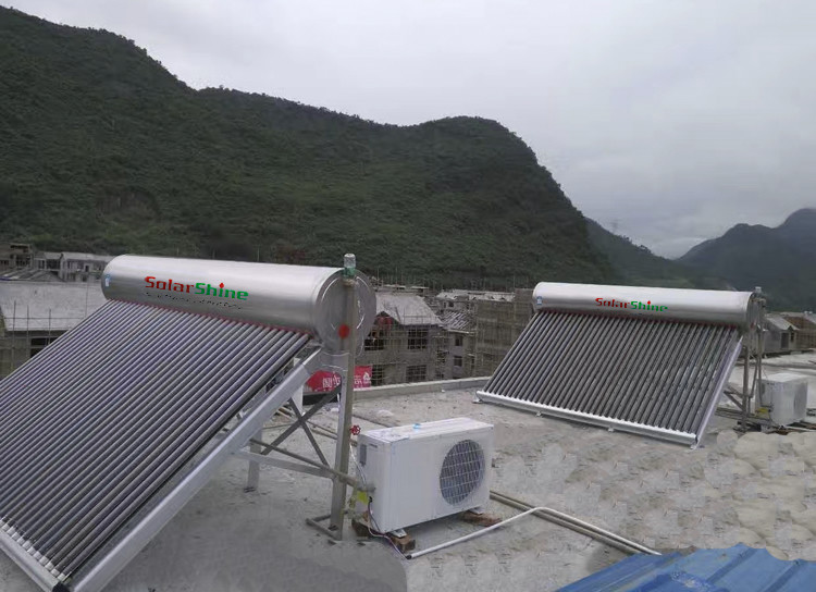 Stainless Steel Evacuated Tube Solar Hot Water Heater Freestanding Installation