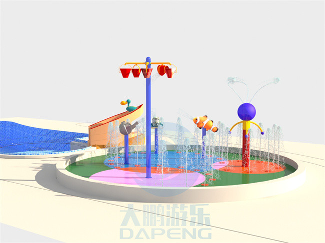 50 ㎡ Children Aqua Park Design With Water Splash Pad, Spray Park With EPDM Floor