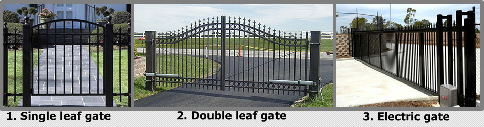 3-rails flat top tubular steel fence