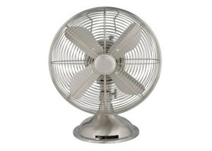 China Electric 12 Inch Metal Desk Fan Three Speed Oscillating Personal Antique Nickel wholesale