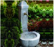 Stone Faucet Cast Stone Garden Fountains Granite Sink For Backyard Lightweight