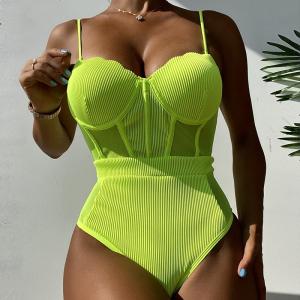 China Vacation Ladies One Piece Swimming Costumes For Plus Size Women on sale