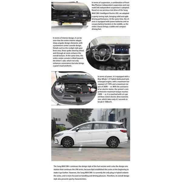 Plug In Hybrid MPV 7 Seater Electric New Energy MPV EV Car BYD Song Max