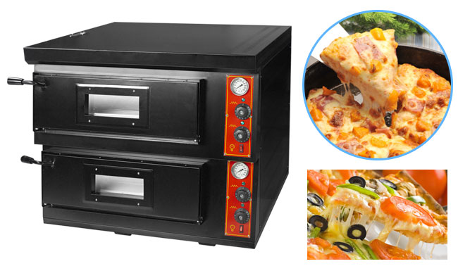 Window View Commercial 2 Decks Gas Pizza Oven For Hotel 1 Layer Bread Toaster 9KW Desktop Type