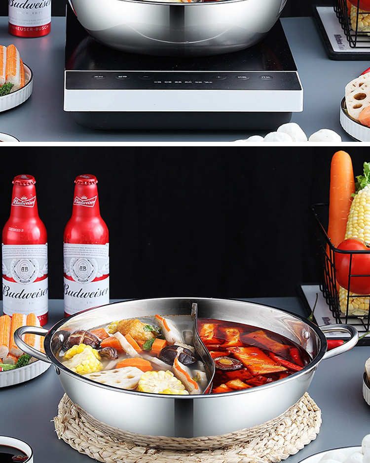 Good Quality Hot Pot Pot Multi-user Hotpot 201 Stainless Steel Shabu Shabu Pots For Cooking
