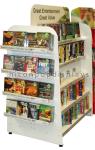 4-Way White Retail Cd Display Stands Freestanding For Book Store / Supermarket