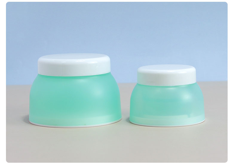 Matte Green Cosmetic Jar Airless 50 Gm Cream Jar Empty With Lid