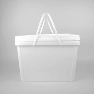China Square Bucket White 20L Plastic Pail With Lid wholesale