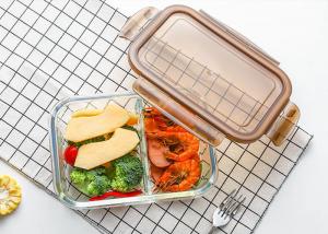 China Storage Glass Food Container With Lid / Glass Crisper / Microwave Glass Bowl wholesale