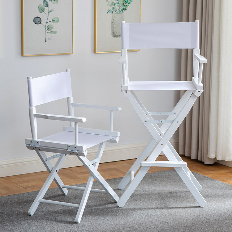 Logo None or Custom Logo Tall Wooden Folding Director Chair for Outdoor Indoor Camping