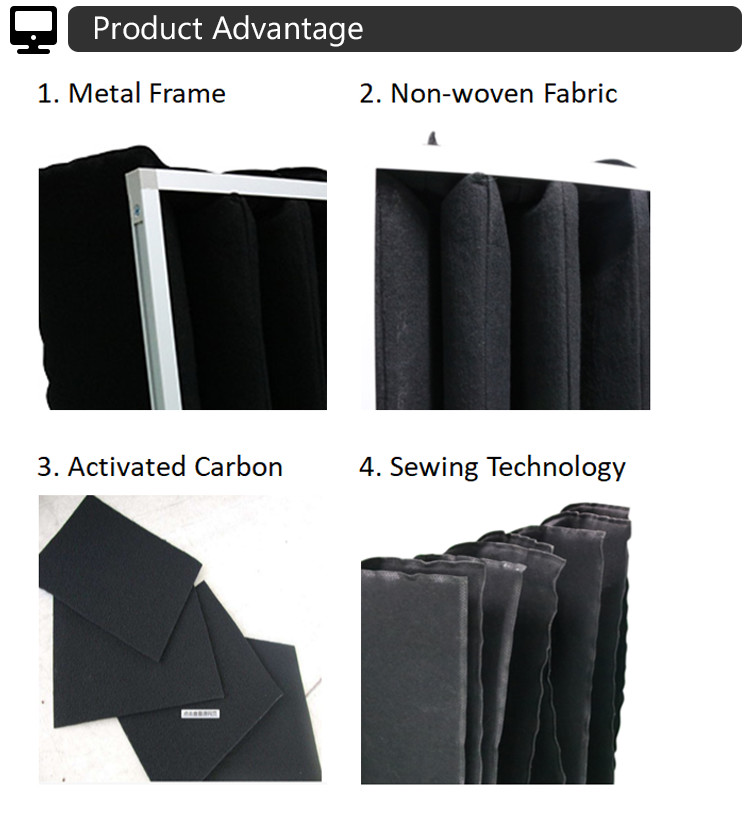 Activated Carbon Bag Air Filters For HVAC System Or Laminar Flow Hood