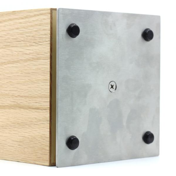 Wood Ferrite Magnet 360 Rotatable Knife Block Holder Rack with Magnetic Stands-Walnut