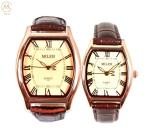 Luminous Quartz Couples Wrist Watch With Genuine Leather Band