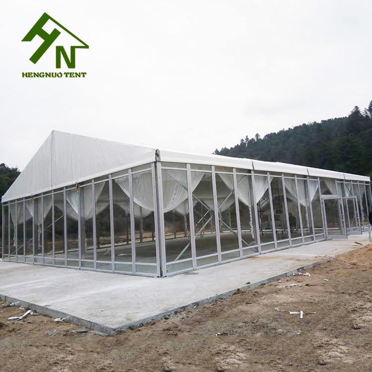 10x20m Outdoor Wedding Glass Roof Clear Wall Marquee 150 200 People Capacity