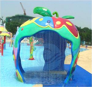 China Apple Swimming Pool Fountains And Waterfalls Water House Fiberglass For Kids wholesale