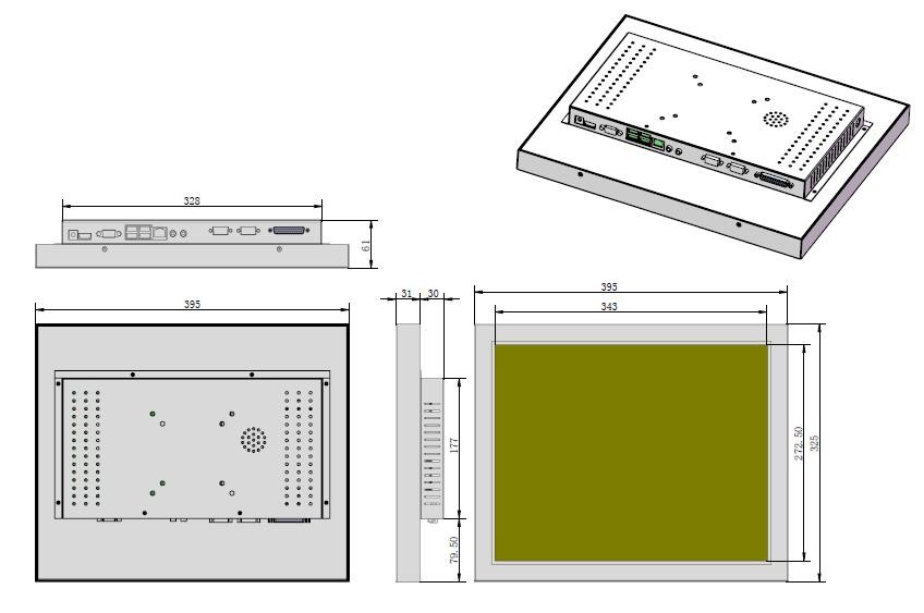 17 Inch All In One Computer Industrial Grade Rugged Resistive Touch Screen Panel PC
