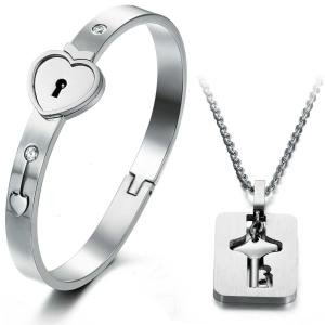 China Tagor Jewellery Super Quality 316L Stainless Steel coulpe Bracelet Bangle TYGB048 wholesale