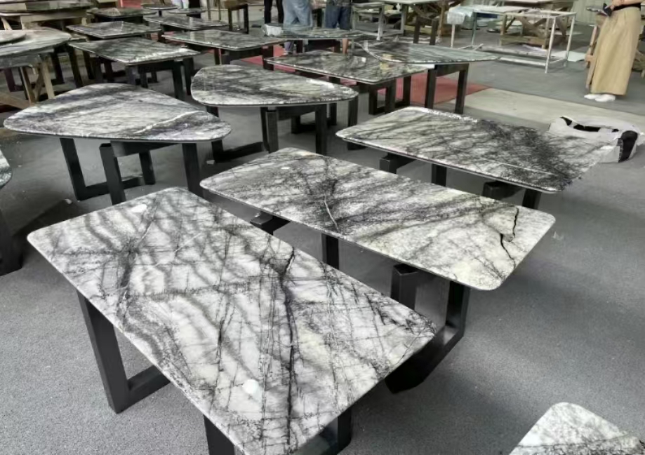 Graphic Design Natural Stone Italian Silver Fir Marble Floor Tile for Living Room