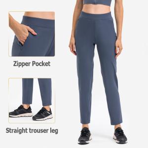 China Skin Friendly Women'S Straight Leg Casual Pants Breathable With Zip Pocket wholesale