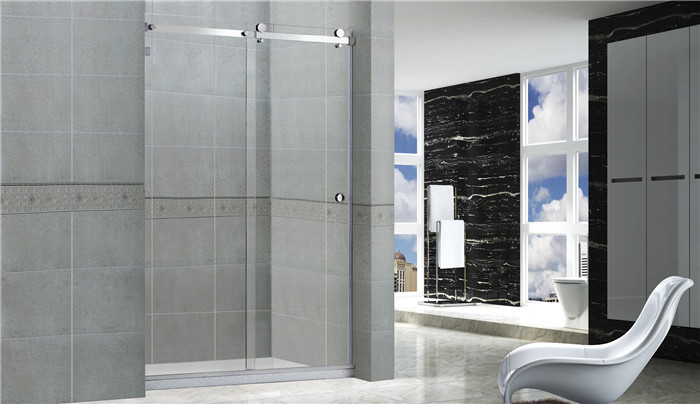 Professional Sliding Glass Shower Screens Frameless 8 / 10 MM Stainless Steel Accessories