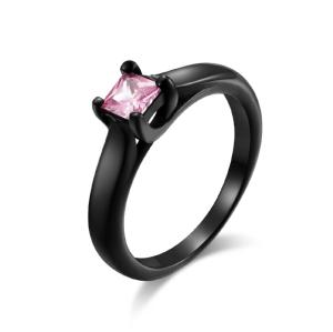 China Men's Jewelry Stainless Steel Ring Matte Black Vintage Crystal Stone Ring wholesale